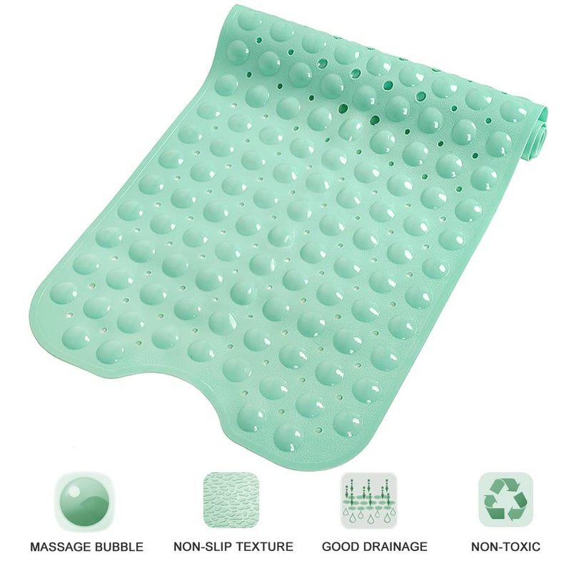 Linoows Bathtub and Shower Mats  Extra Long Non-Slip Bath Tub Mat 39 x 16 Inch  Machine Washable Bathmat with Suction Cups & Drain Holes for Bathroom Floor  Pale Green - Image 5